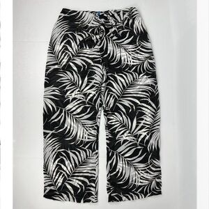 Sessa Tie Front Sheer Beach Pants Coverup Black & White Size Medium